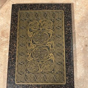 BRASS RUBBING 7TH CENTURY CELTIC SCROLL PLAQUE HOME DECOR ART